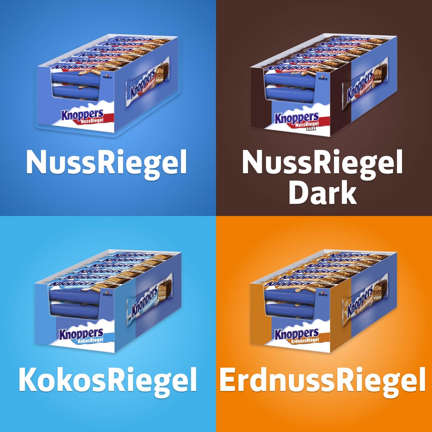 Knoppers Nuss-Schokoriegel (24x 40g) mit Milch- und Nugatcreme