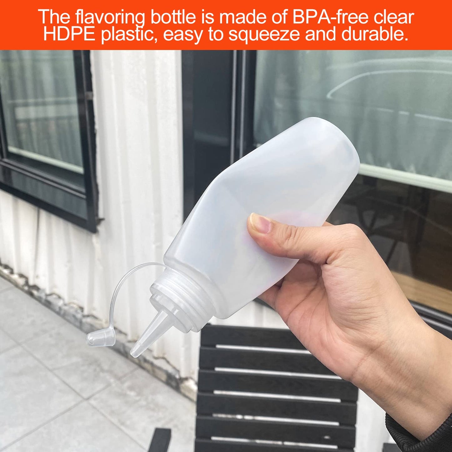 Lestiven 250ml Squeeze Quetsch-Flasche (5 Stück) mit Kappen - BPA Frei