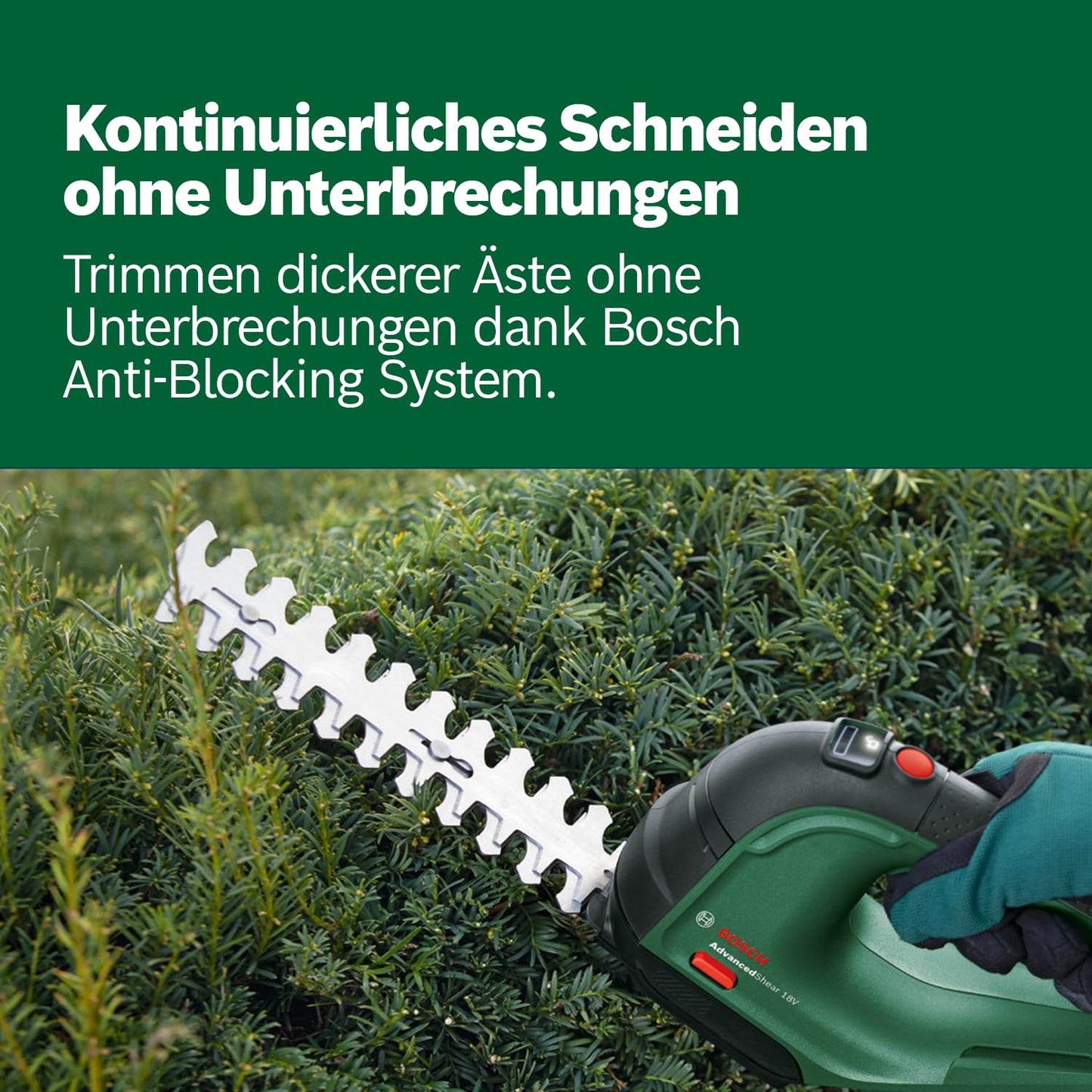 Bosch 'AdvancedShear' Akku-Grasschere 18V-10 mit Strauch- und Grasscherenmesser | ohne Akku