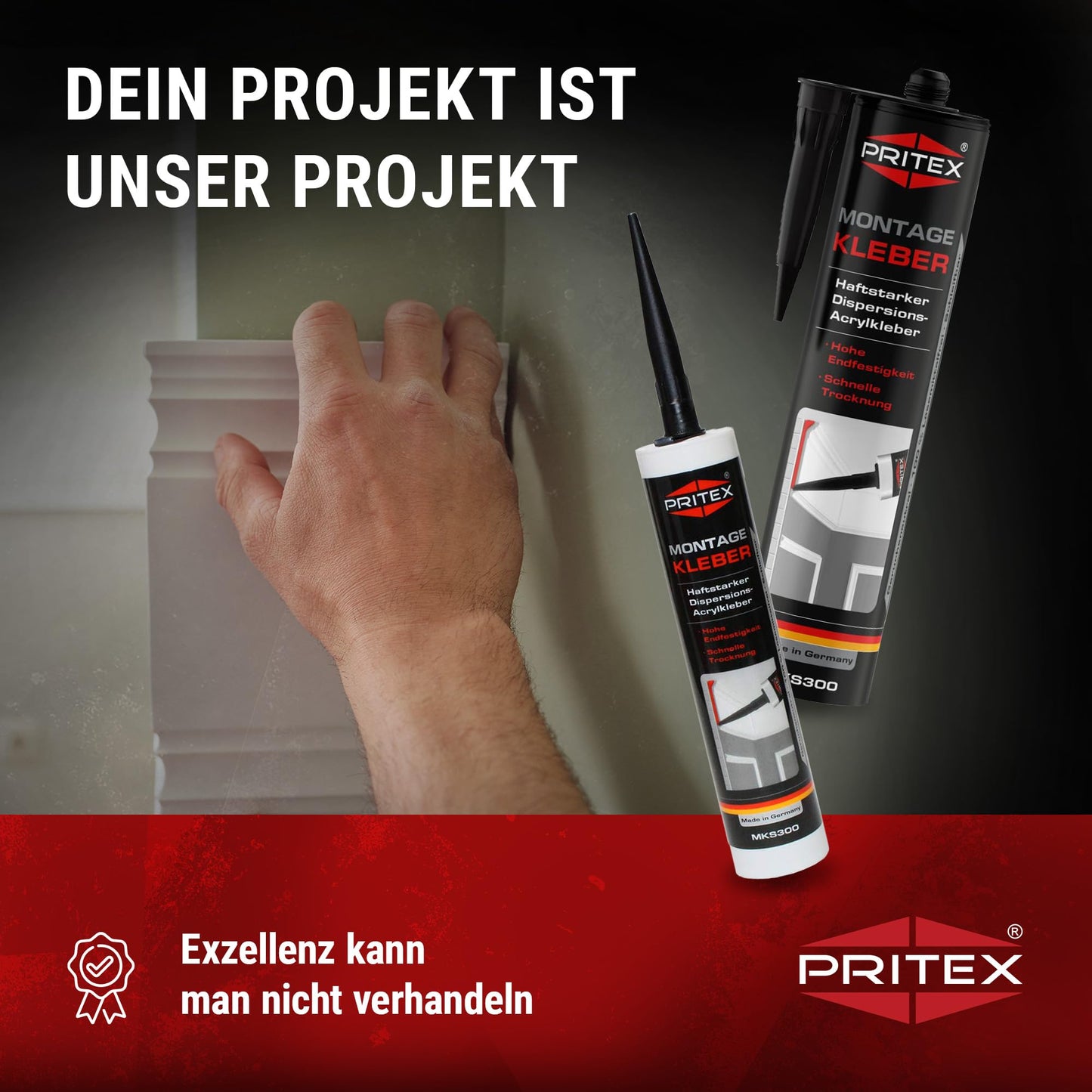 PRITEX Professional Assembly Adhesive (10x 300ml): Strong universal adhesive for indoor use