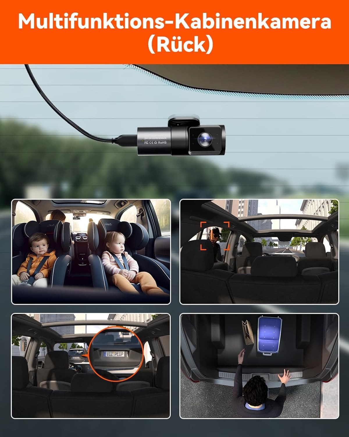 VANTRUE N5 Auto-Dashcam mit Nachtsicht: 4 Kanal, 2.7K, WiFi, 1080P, HDR+, GPS