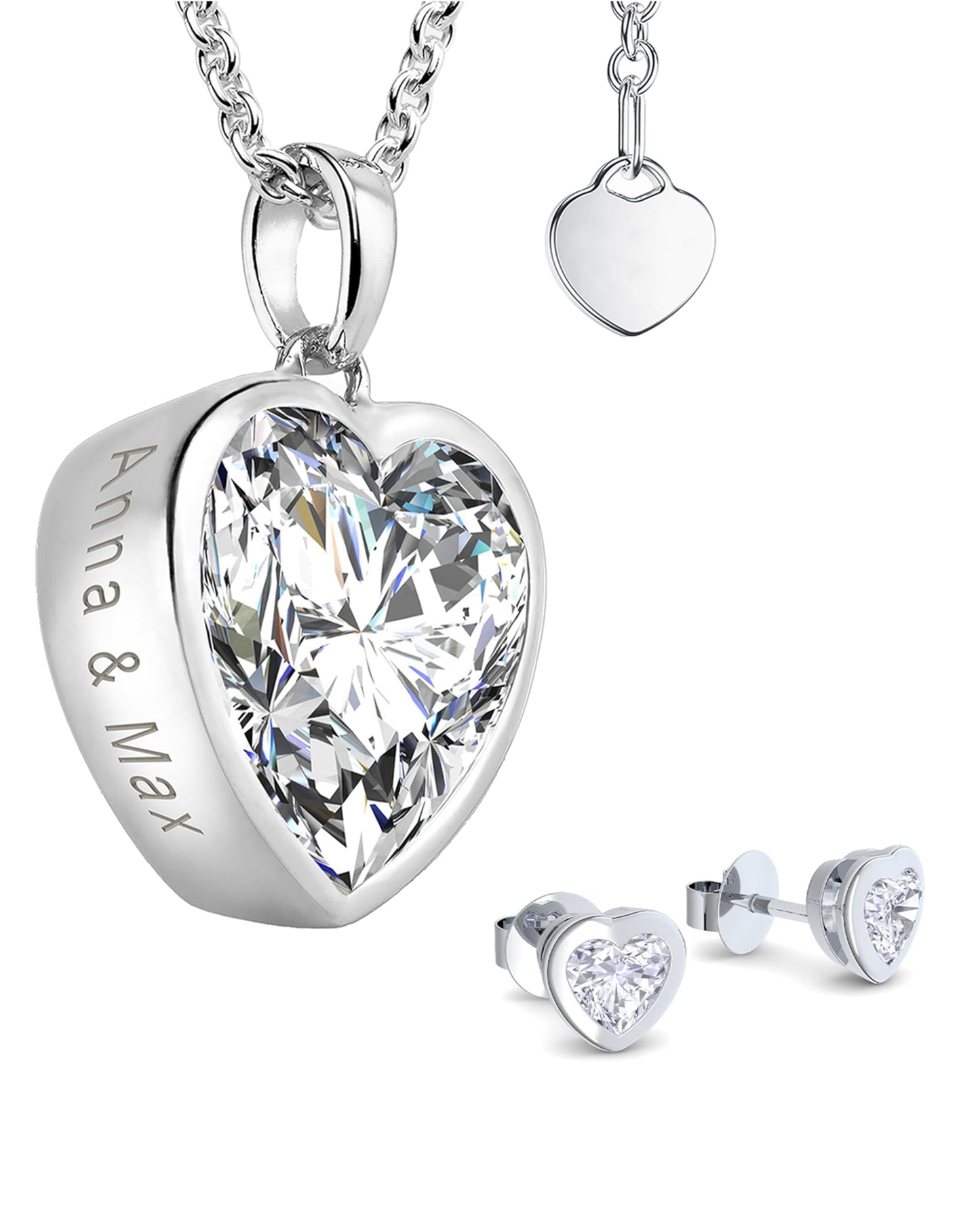AMOONIC Women's Jewelry Gift Set | 925 Sterling Silver: Chain-Earring-Necklace