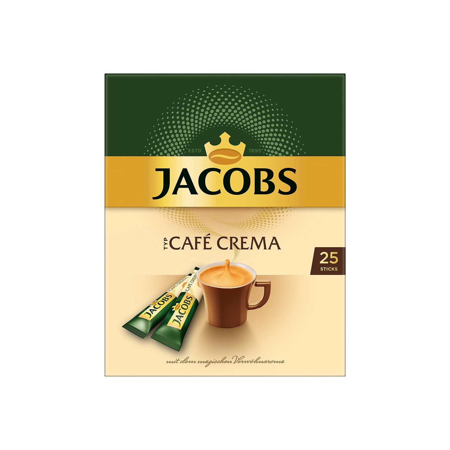 JACOBS  löslicher Kaffee Café Crema: 300 Instant Kaffee Sticks (12er Pack)