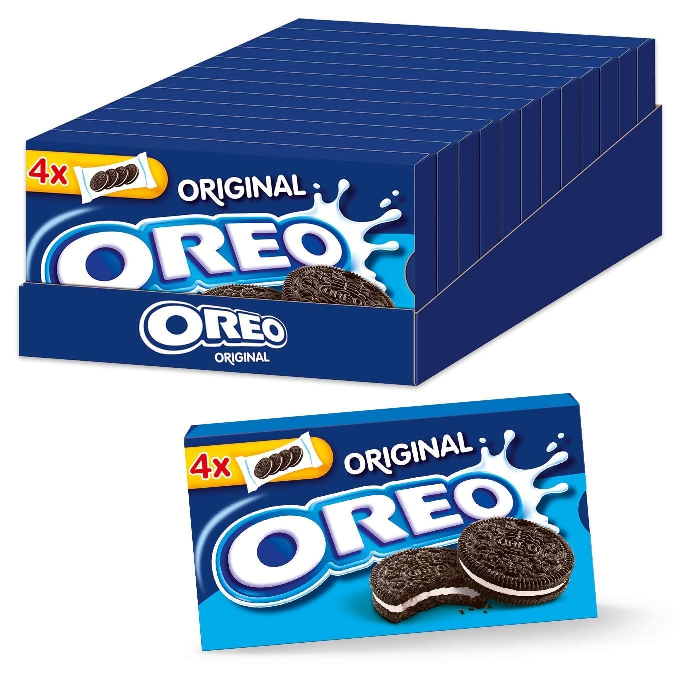 OREO Original (12x 176g): Knuspriger Kakao Doppelkeks gefüllt mit Crème-Füllung
