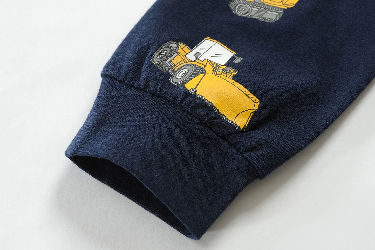 EULLA children's boys' pajamas (long sleeve): cotton pajama set 'Excavator' in dark blue
