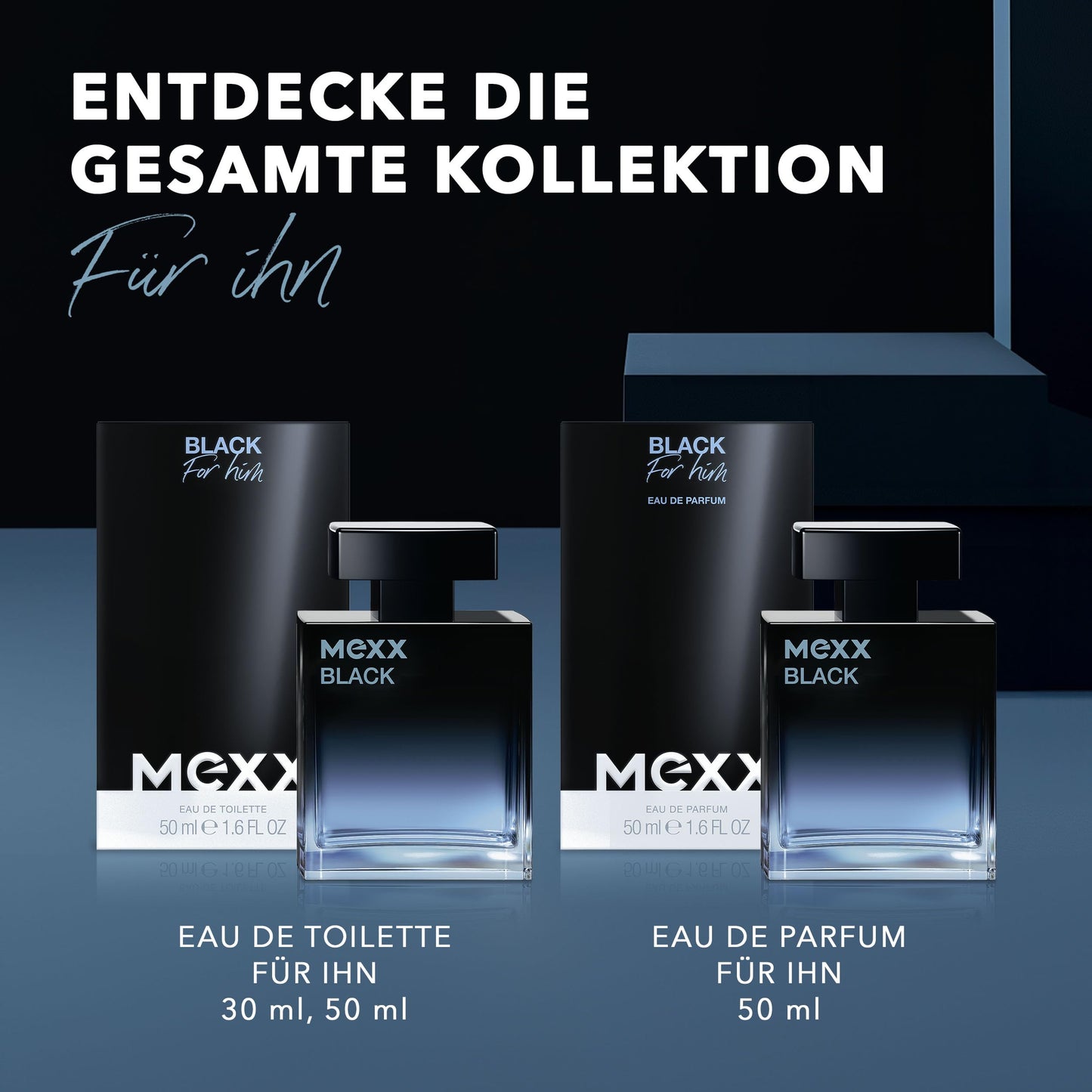 MEXX BLACK Man Eau de Parfume (50ml) mit aquatisch-holzigen Noten