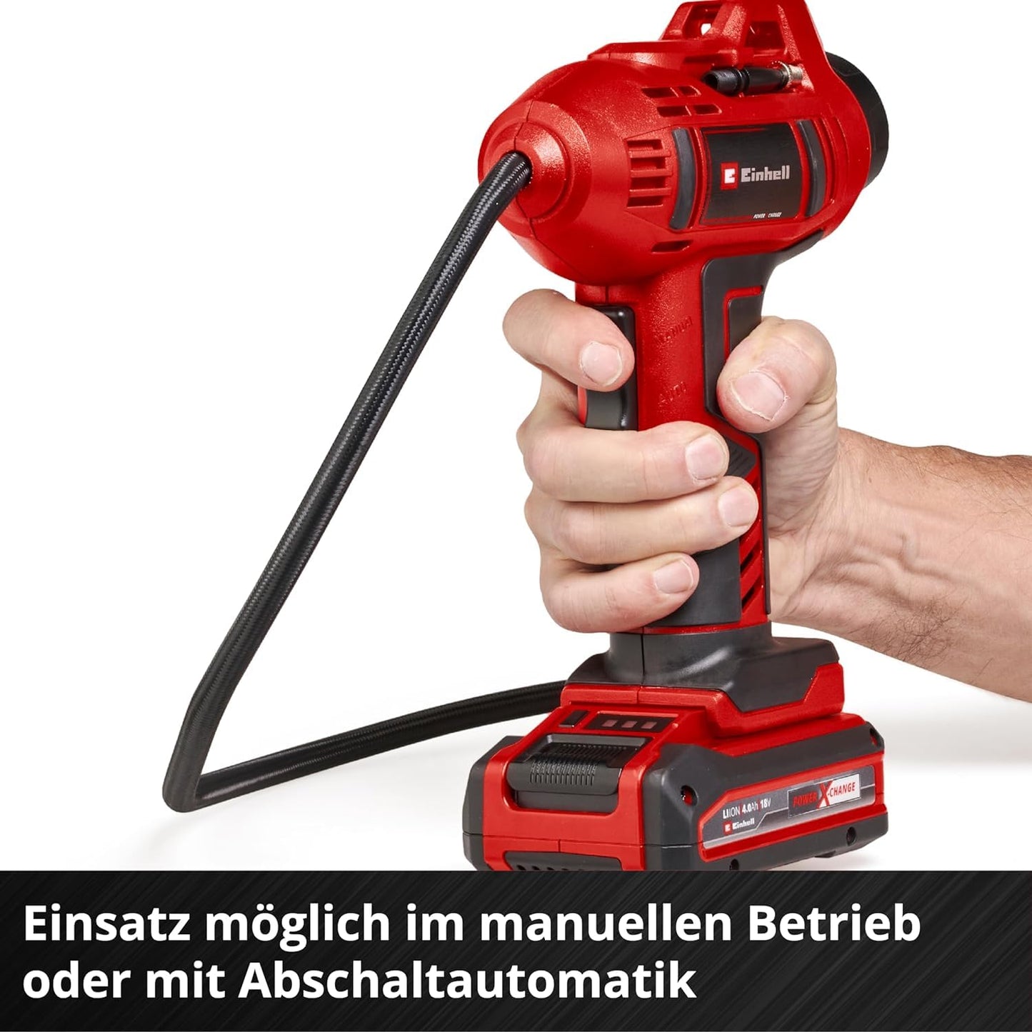 Einhell Cordless Car Compressor CE-CC 18 Li-Solo Power X-Change (18V, max. 11 bar, 60cm compressed air hose)