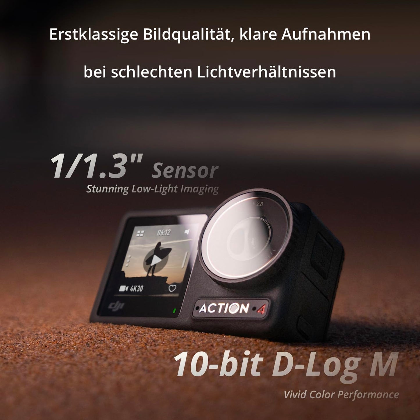 DJI Osmo Action 4 Essential-Combo Action-Kamera: 4K/120fps, Low-Light-Aufnahmen, Wasserdicht