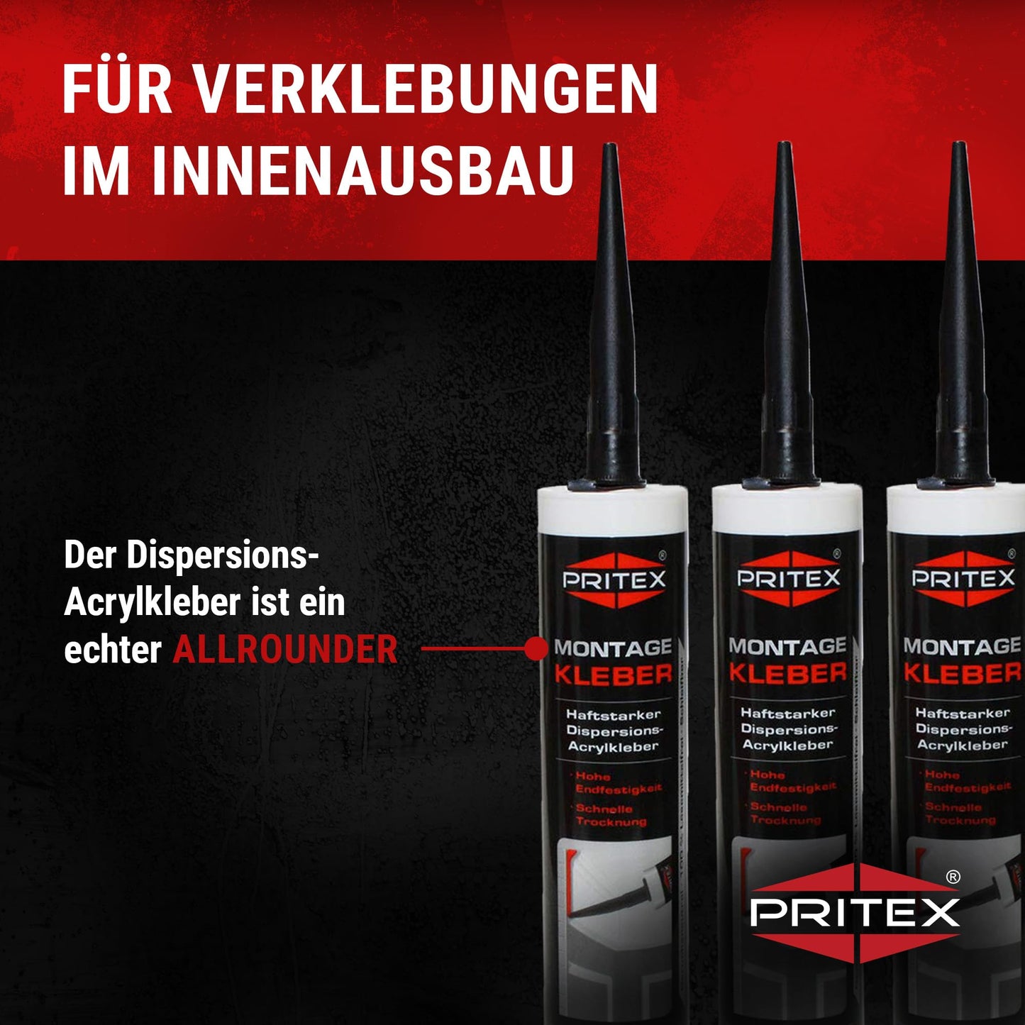 PRITEX Professional Assembly Adhesive (10x 300ml): Strong universal adhesive for indoor use