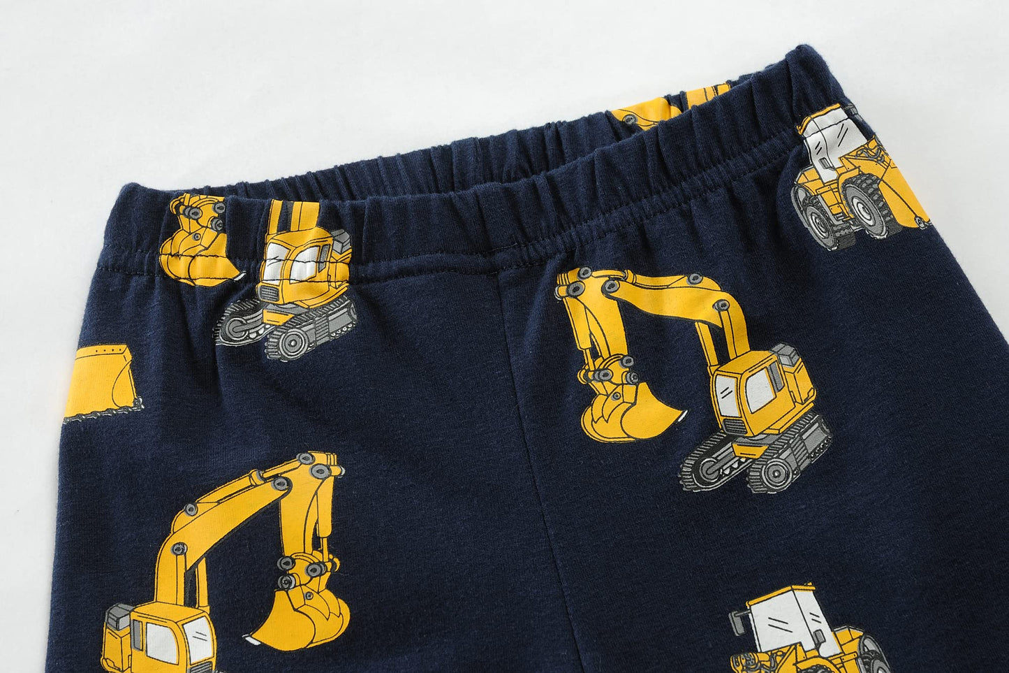 EULLA children's boys' pajamas (long sleeve): cotton pajama set 'Excavator' in dark blue
