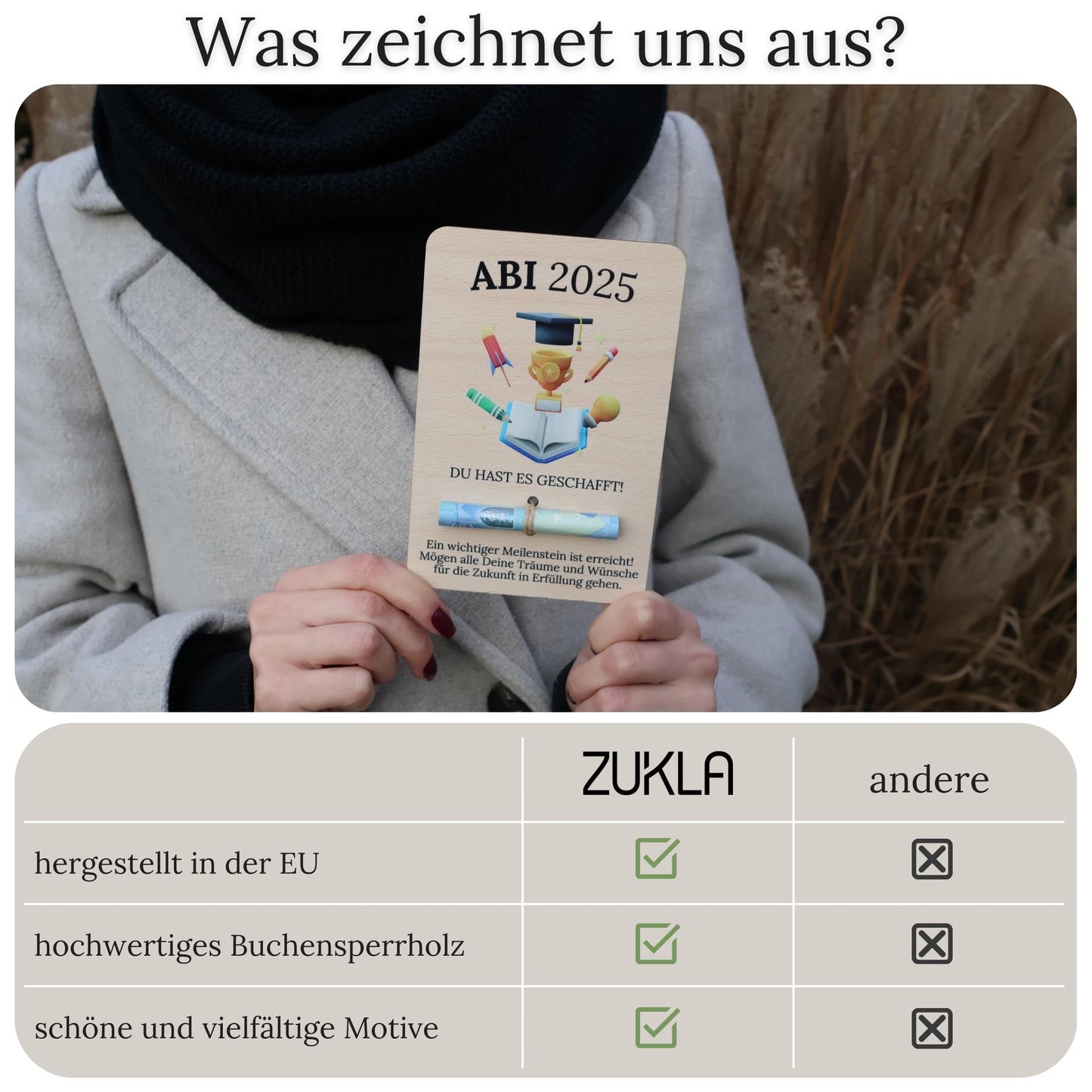 ZUKLA Geldgeschenk-Verpackung 'ABI 2025' (15x10cm): Die kreative Art, Geld zu verschenken