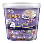 Milka Naps Mix (1kg Dose): Zartschmelzende Mini-Schokoladentäfelchen aus Alpenmilch