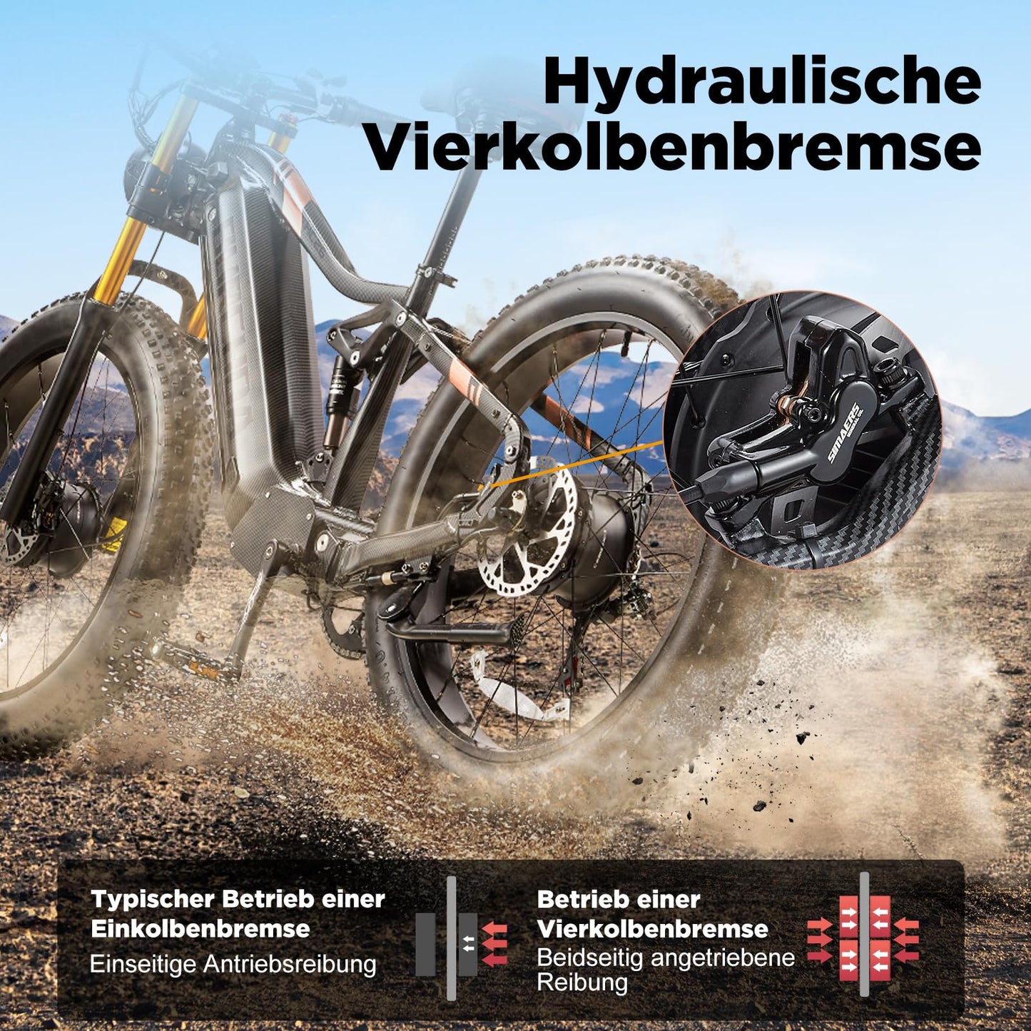 BURCHDA HC26 Dual-Motor E-Bike mit LCD-Display: 190Nm, 1440Wh Akku bis 160km