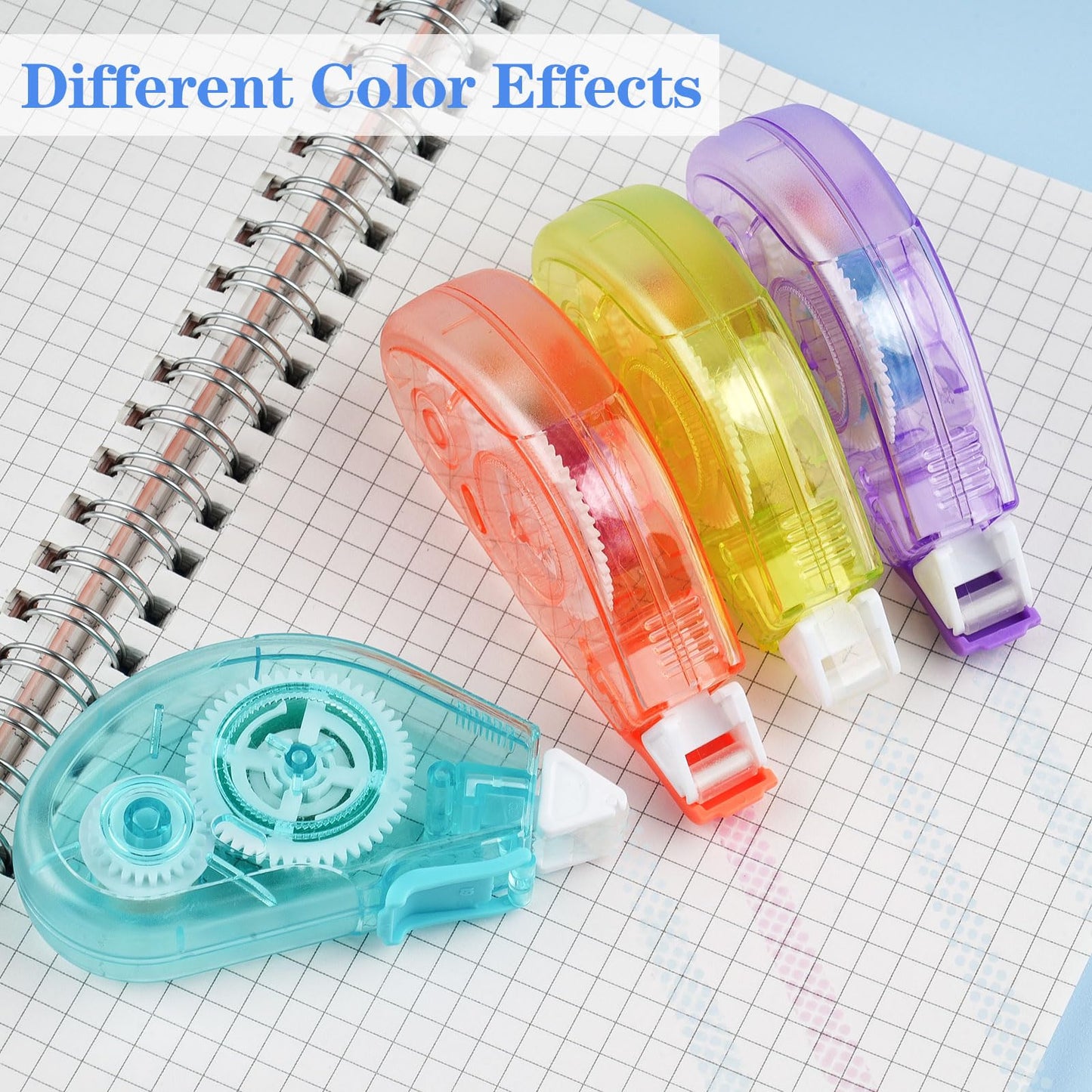 Double-sided adhesive roller set for crafts, school and office (8 pieces - 4 colors)