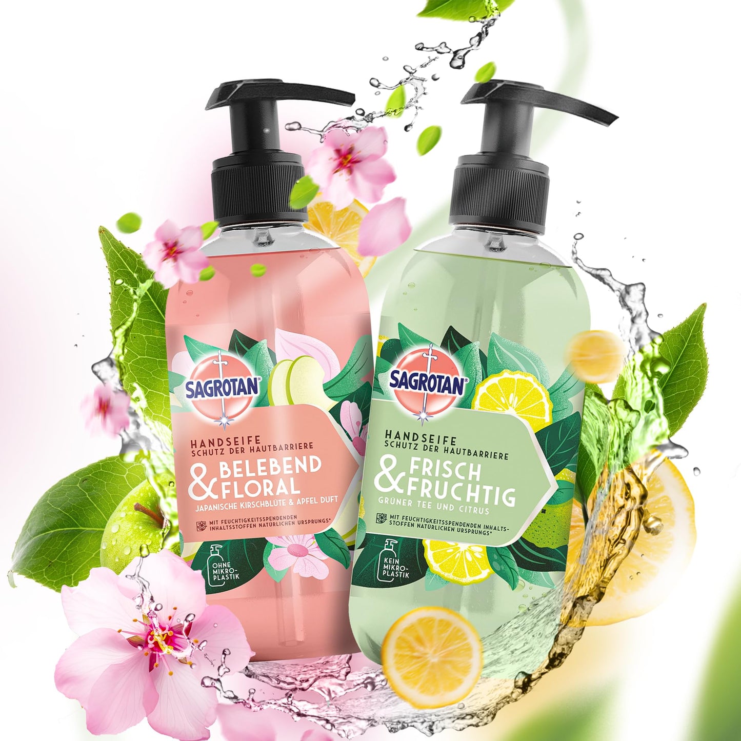 SAGROTAN Hygiene Soap Invigorating and Floral (5x300ml) Hand Soap
