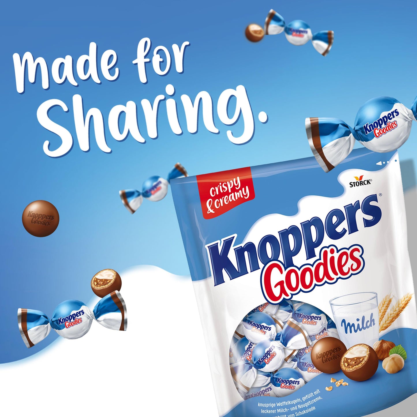 Knoppers Goodies Knusper Minis (1 x 180g): Knusprige Waffelkugeln gefüllt mit Haselnussstücken