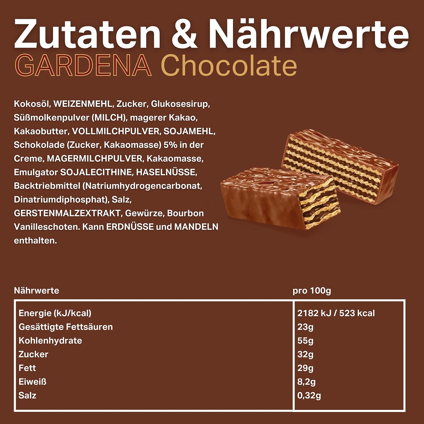 Loacker Gardena Chocolate Waffel-Kekse (25x38g) mit Vollmilch-Schokolade und Cremefüllung