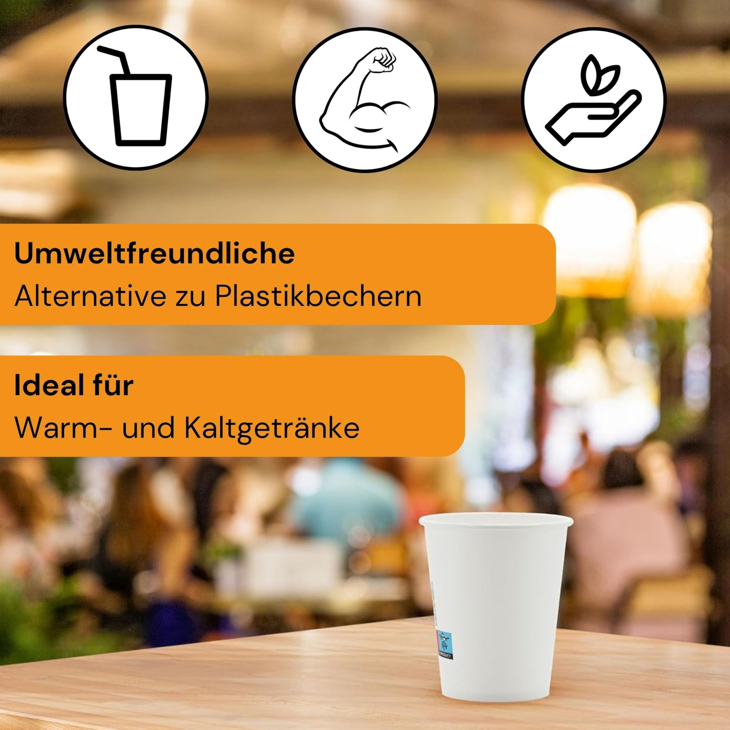 LogiPack GeRo 260ml Kaffeebecher (200 Stück): Hitzebeständiges Heißgetränkebecher
