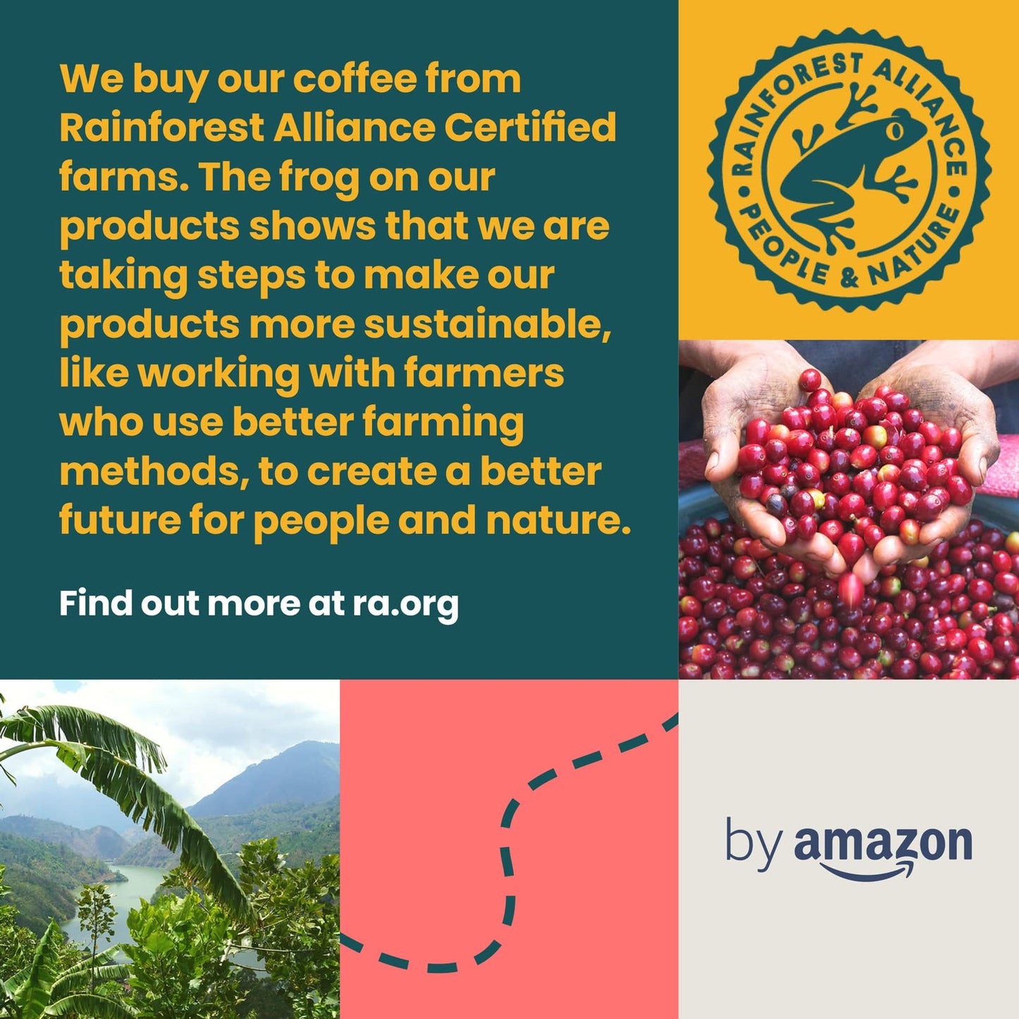 by Amazon Intenso Röstkaffee Ganze Bohnen (1kg: 2x500g): Rainforest Alliance-Zertifizierung