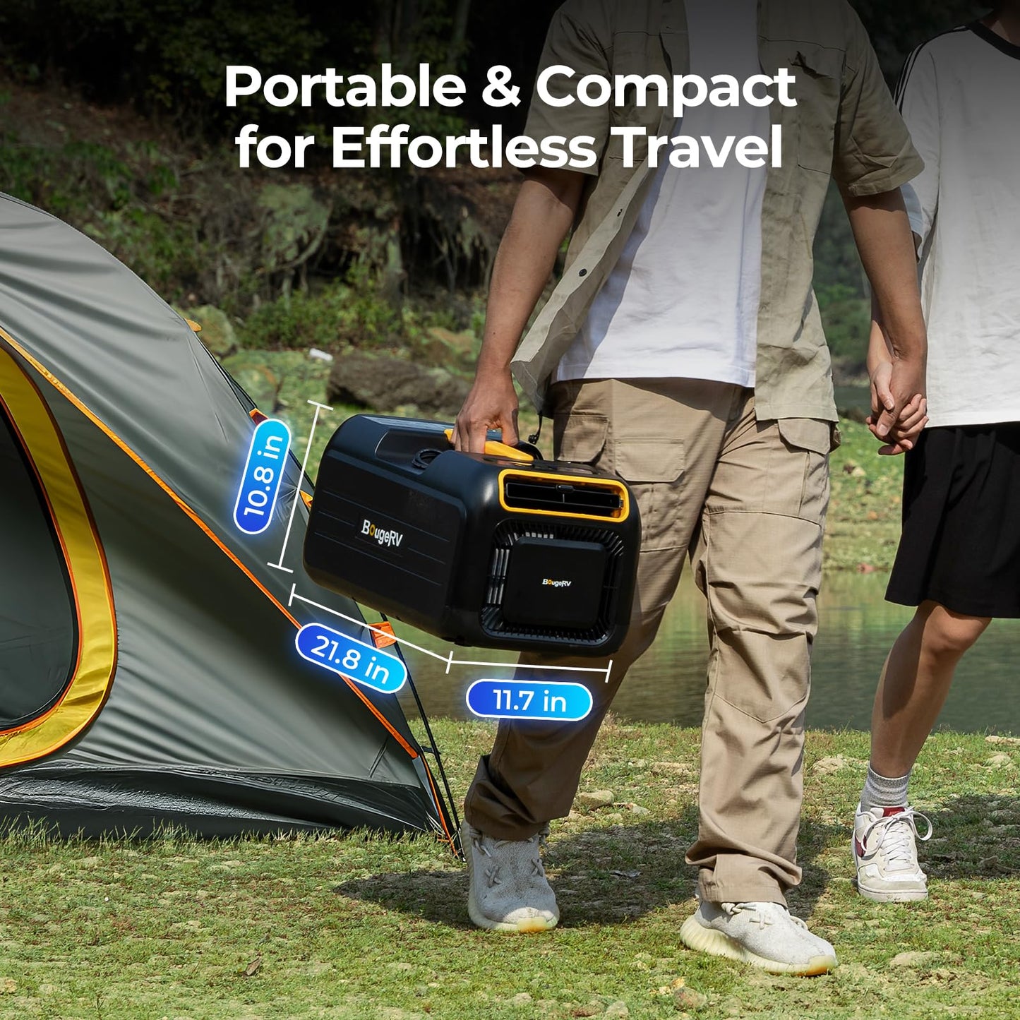 BougeRV 5-in-1 Mobiles Klimagerät (3500BTU) mit Griff: Geeignet für Wohnmobil, Camping
