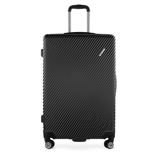 BUGATTI Hartschalen Reisekoffer 'Pure L' aus recyceltem PET (79 Liter): Schwarz