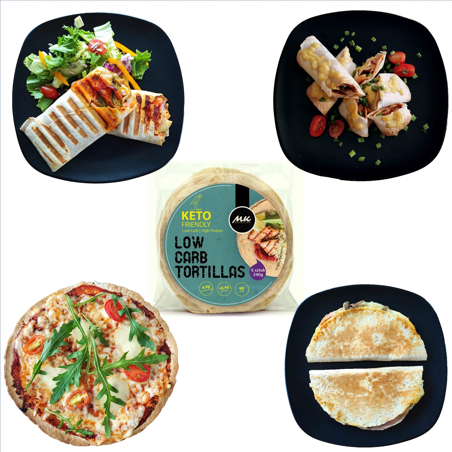 KETO Wrap: LOW CARB Tortilla (4.4g carbs, 9g protein) | 6 pieces (240g)