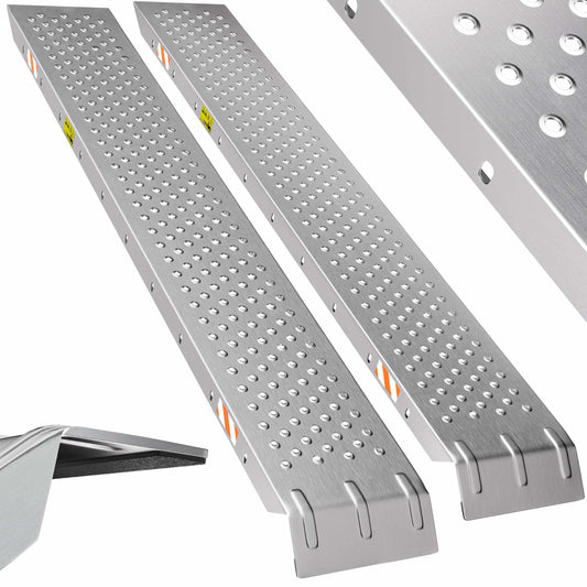 MONZANA® 2x Auffahrrampe: 400kg Tragfähigkeit aus galvanisierter Stahl (160x22,5x4,5cm)