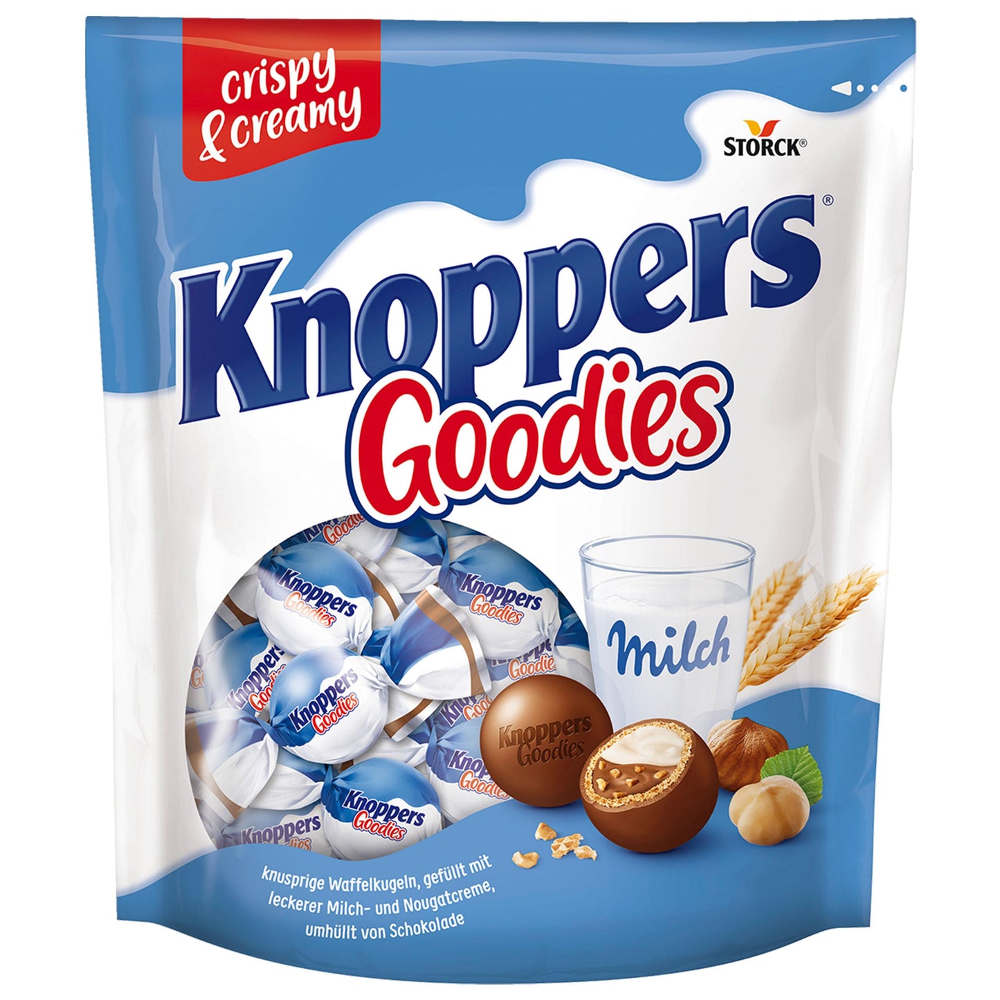 Knoppers Goodies Knusper Minis (1 x 180g): Knusprige Waffelkugeln gefüllt mit Haselnussstücken