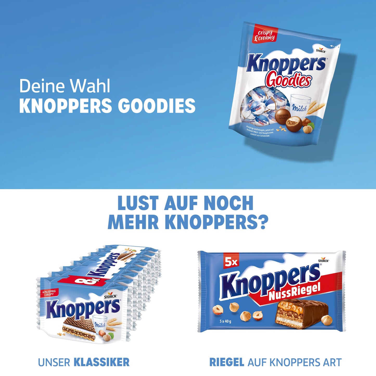 Knoppers Goodies Knusper Minis (1 x 180g): Knusprige Waffelkugeln gefüllt mit Haselnussstücken