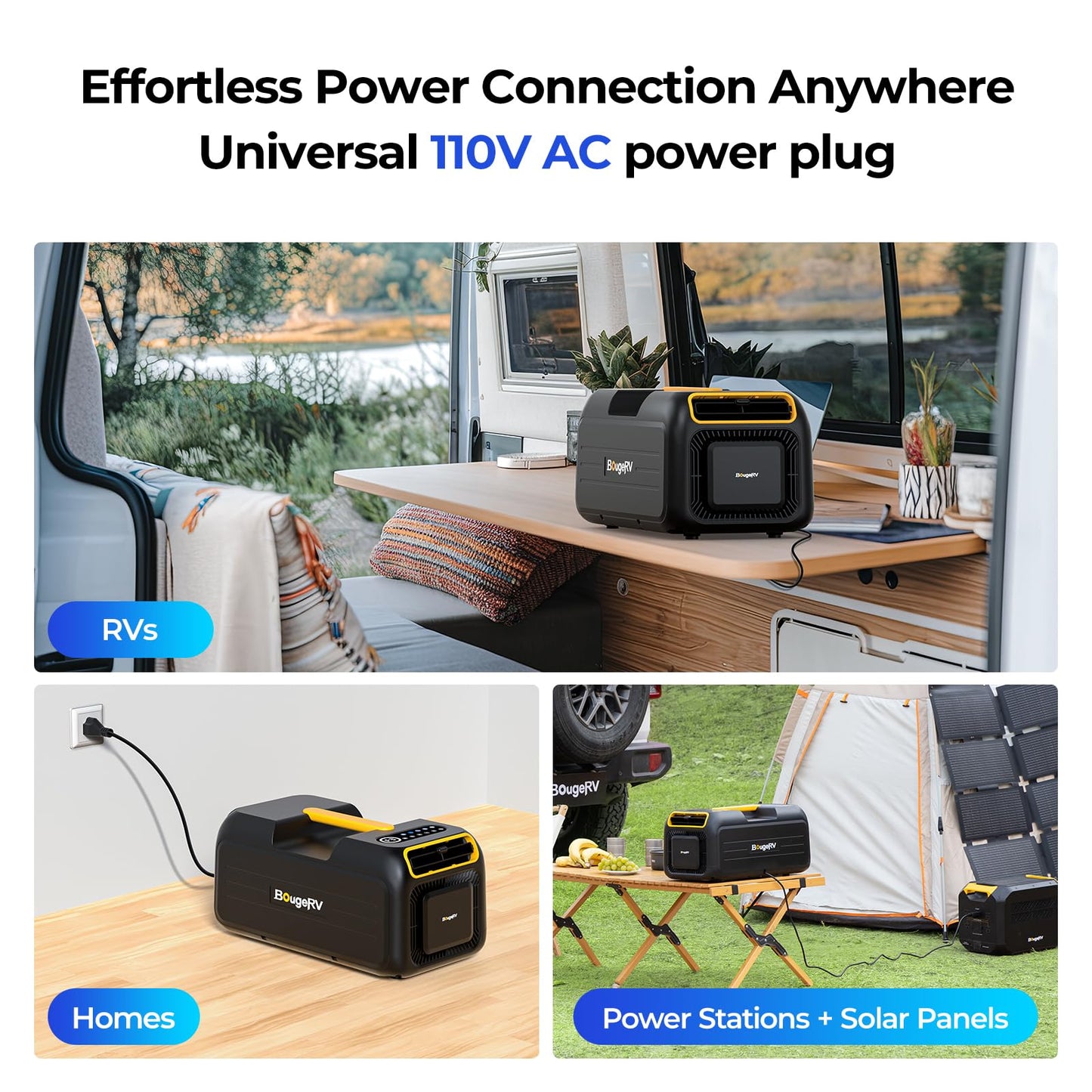 BougeRV 5-in-1 Mobiles Klimagerät (3500BTU) mit Griff: Geeignet für Wohnmobil, Camping