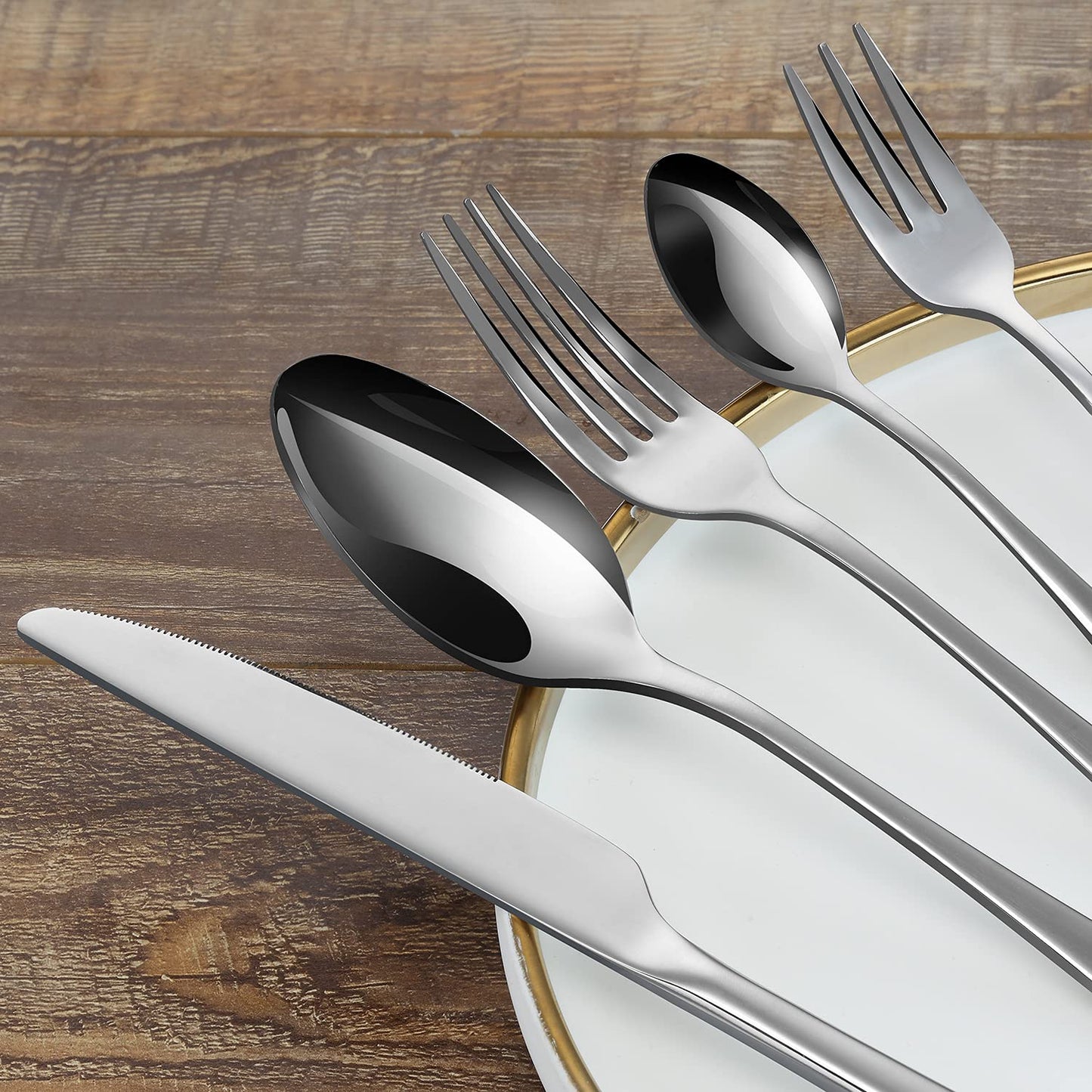BEWOS Essbesteck-Set für 6 Personen (30-teilig): Spiegelpoliert, Spülmaschinenfest