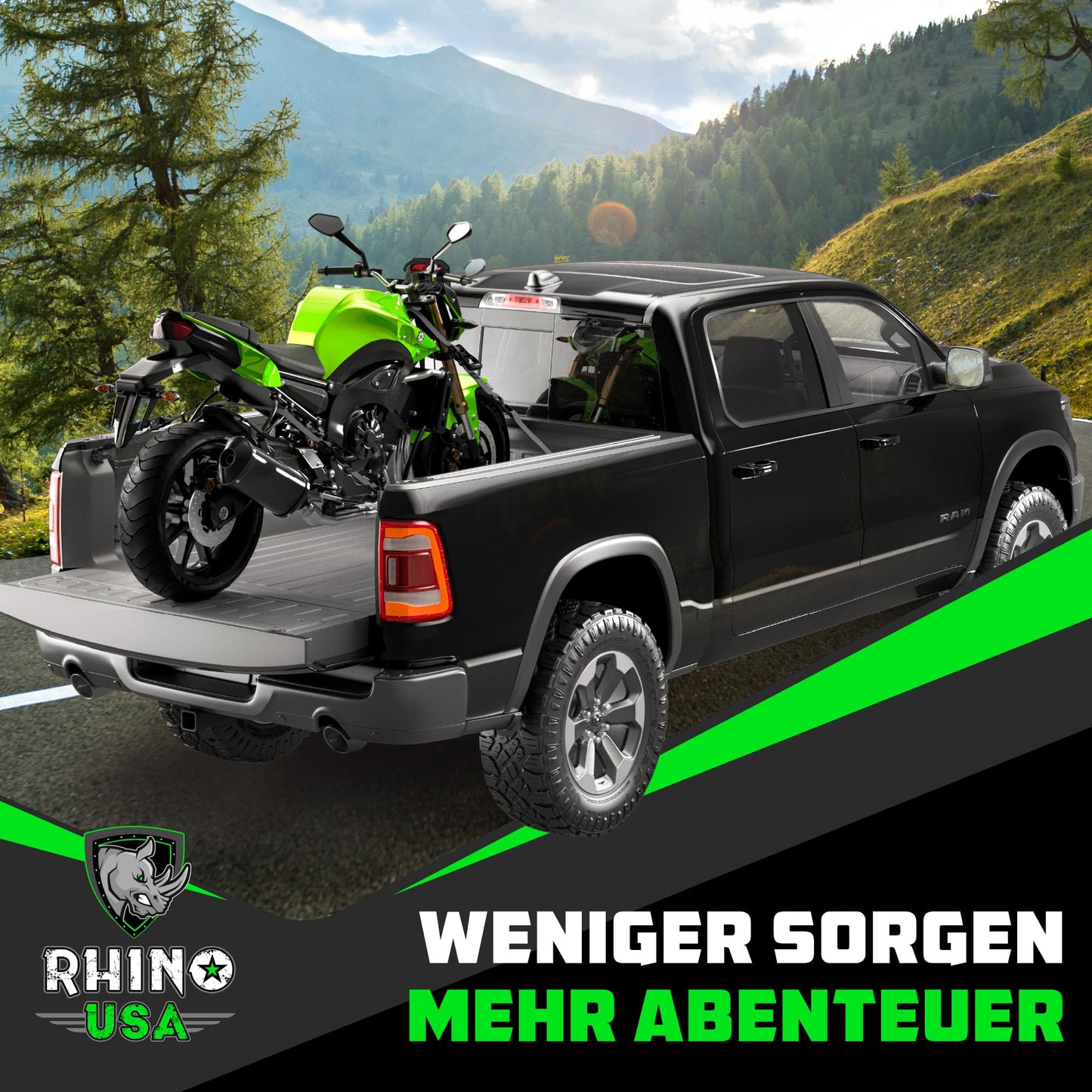 Rhino USA Spanngurte mit Ratsche und Haken (4er Pack): 2000kg Reißfestigkeit in Grau