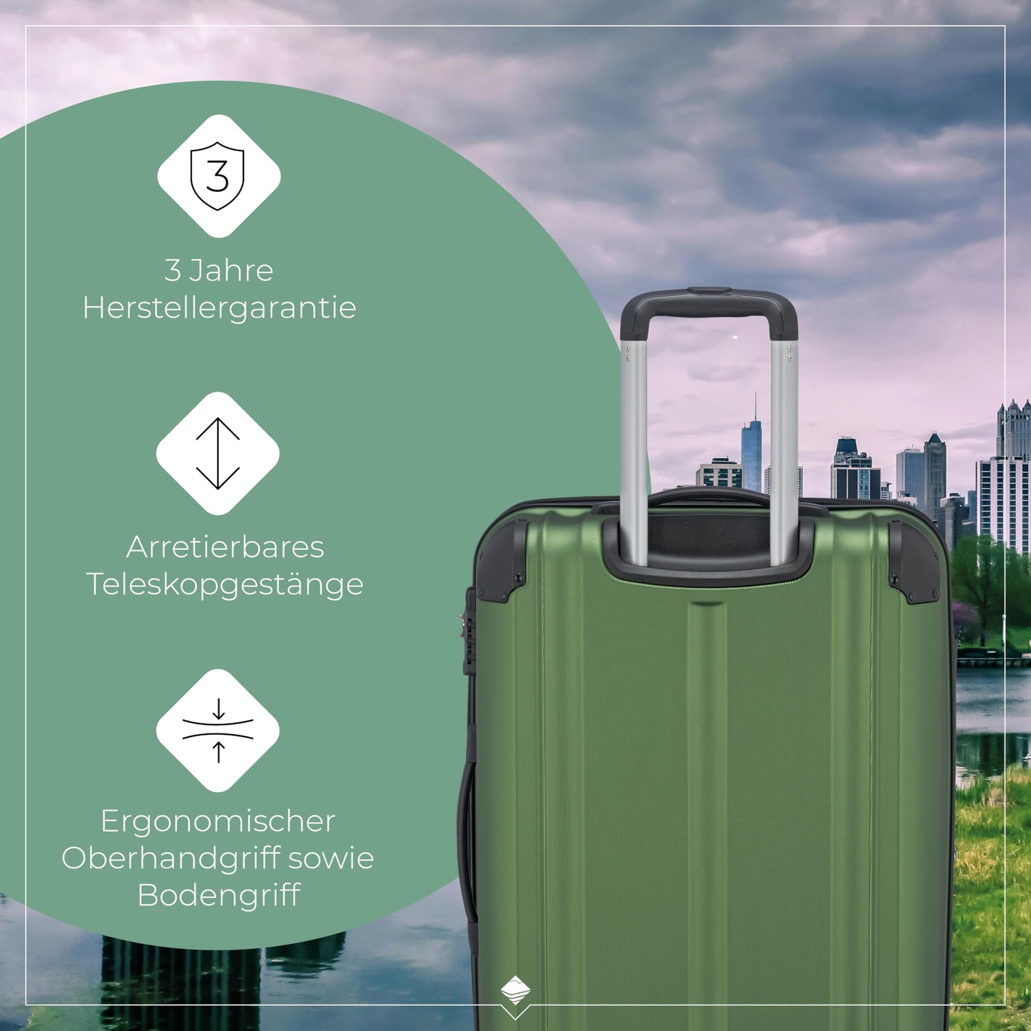 TRAVELITE Hartschalen Reisekoffer-Set mit TSA Schloss + Dehnfalte: Kratzfest