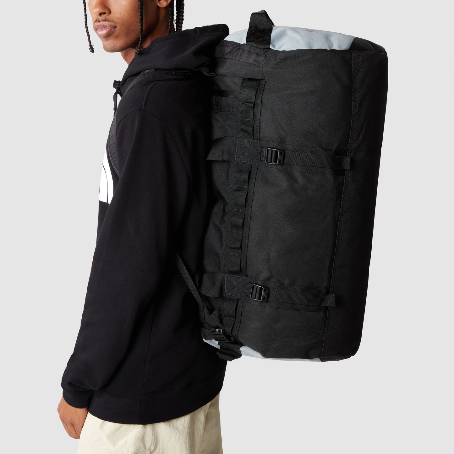 The North Face - Gilman Duffel Bag - Sport- und Turnbeutel mit Schulterriemen - Faltbare Reisetasche - TNF Black/Mid Grey, M, 71L