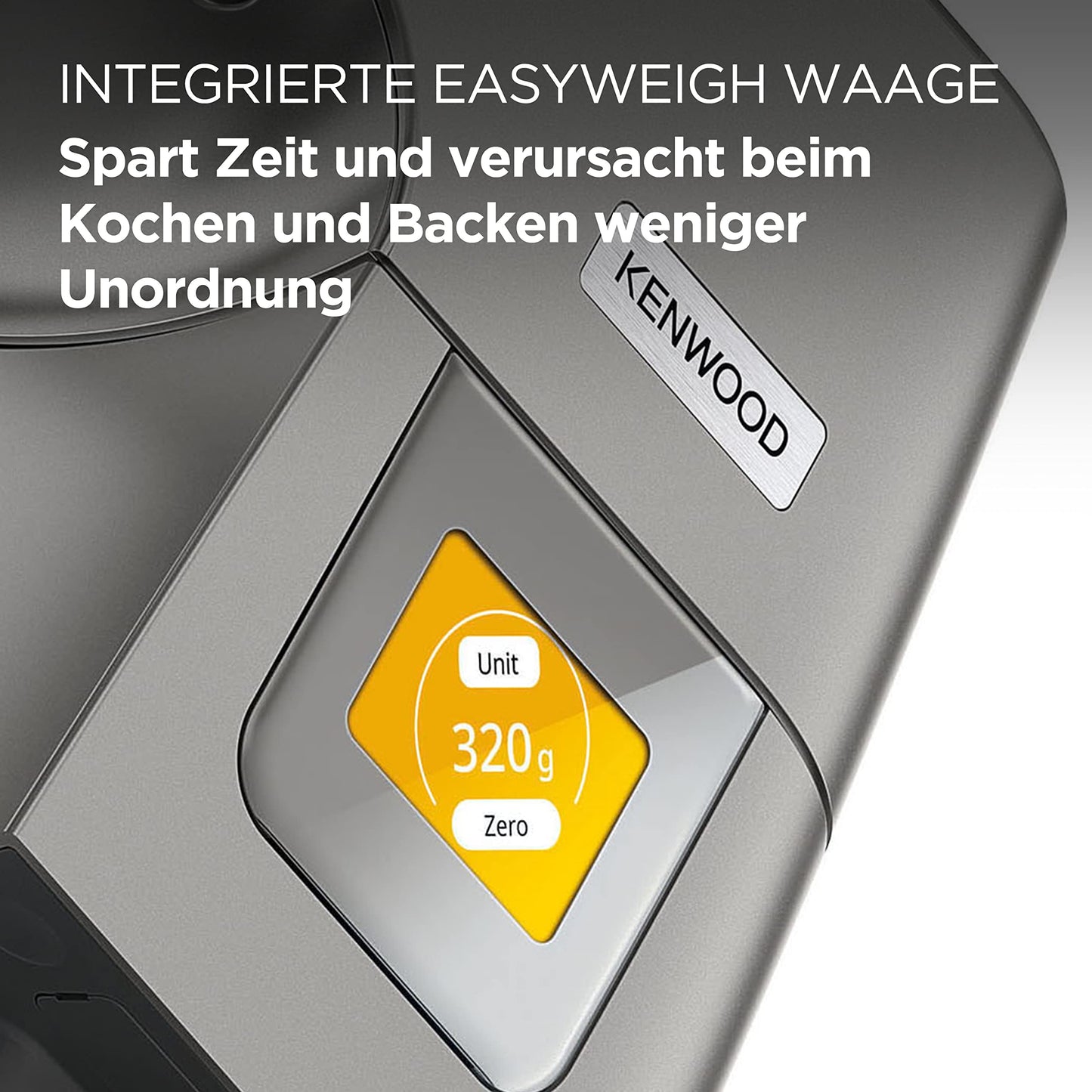 Kenwood Titanium Chef Patissier XL KWL90.034SI (1400 Watt) | Küchenmaschine mit integrierter Waage & Wärmefunktion,