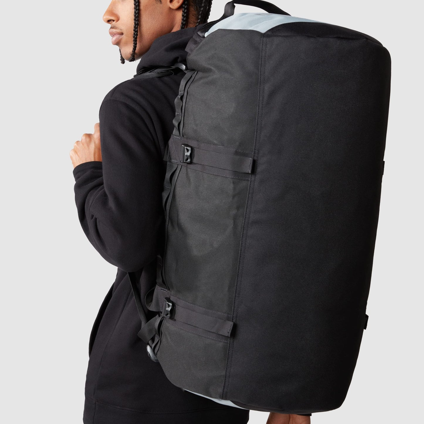 The North Face - Gilman Duffel Bag - Sport- und Turnbeutel mit Schulterriemen - Faltbare Reisetasche - TNF Black/Mid Grey, M, 71L