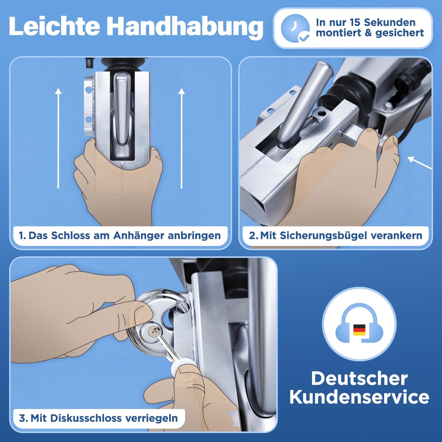 Deagle® Anhängerschloss: Optimaler Schutz im abgekuppelten Zustand bei jeder Wetterlage