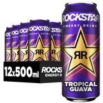 Rockstar Energy Drink (Tropical Guava) 12x 500ml- Erfrischungsgetränk für den Energie Kick