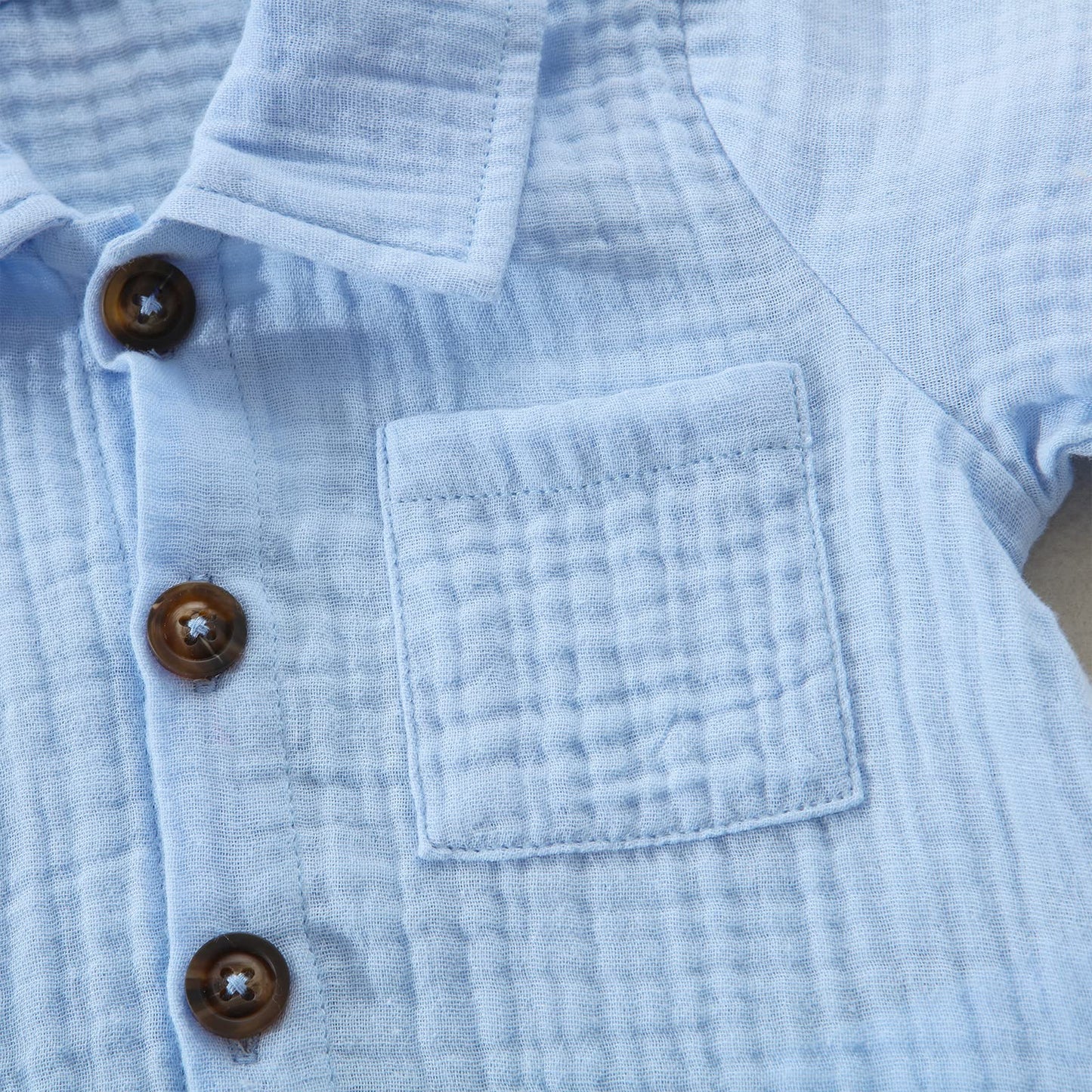 Two-piece clothing set for toddler boys: cotton-linen outfit (blue - in various sizes)