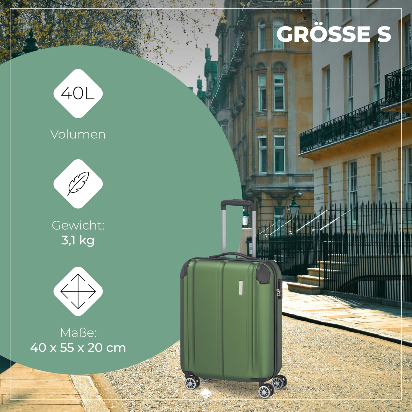 TRAVELITE Hartschalen Reisekoffer-Set mit TSA Schloss + Dehnfalte: Kratzfest