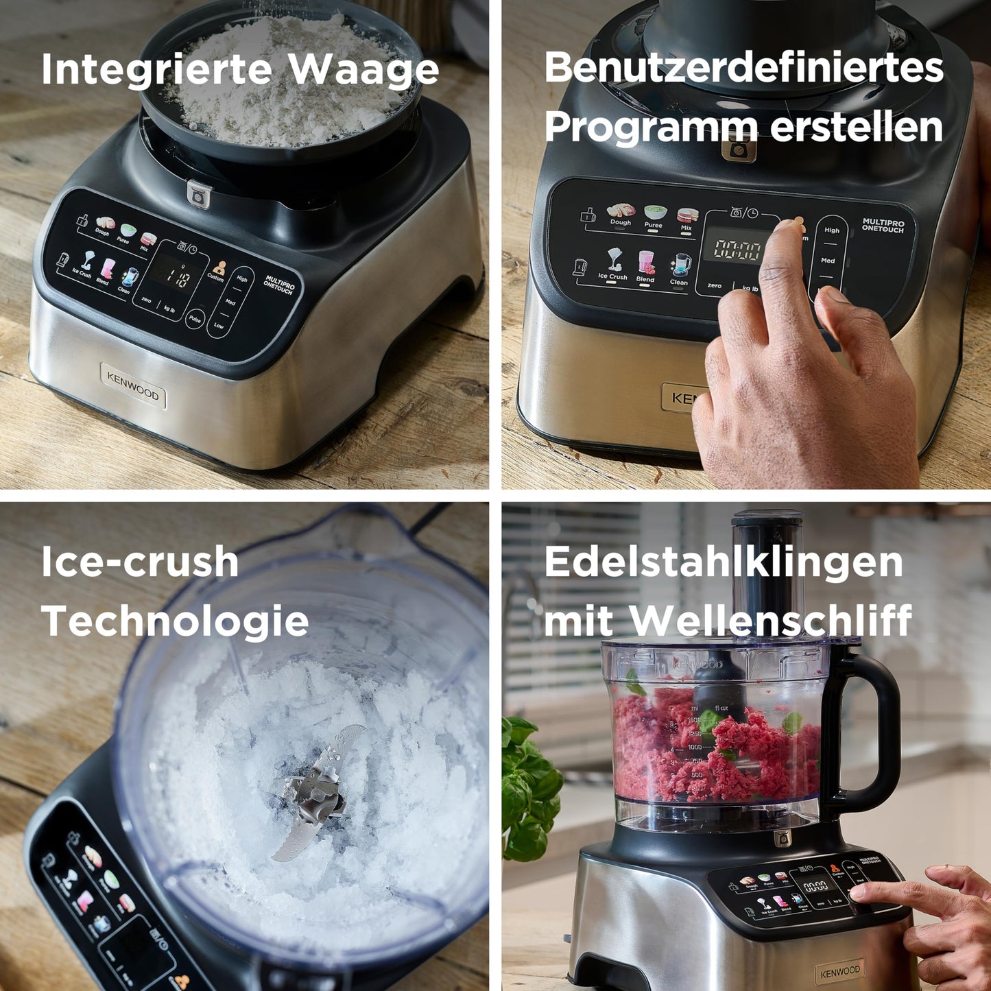 Kenwood 2-in-1 Compact MultiPro OneTouch (FDM73.480SS): Integrated scale, 1000W (Silver)