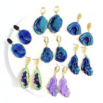 Vintage Earrings inspired by Van Gogh with Simulated Natural Stone & Lava Rock