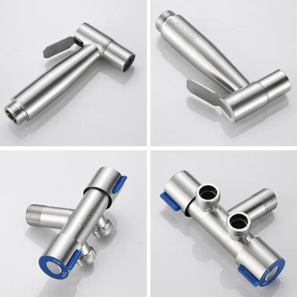 4-in-1 Handgehaltener Bidet-Spritzpistolen-Set aus Edelstahl 1