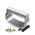 Manual Stainless Steel Garlic Press | Crusher for Garlic & Ginger, Kitchen Helper with Set