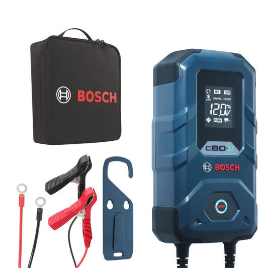 Bosch (C80-Li) Autobatterie-Ladegerät mit Erhaltungsladungs-Funktion für 6V-12V
