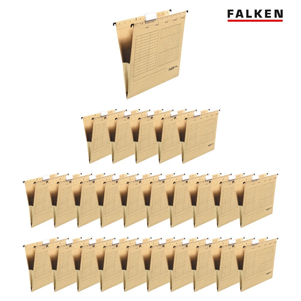 Falken Büro-Hängetasche UniReg. (25er-Pack) für DIN A4 mit Leinenfröschen