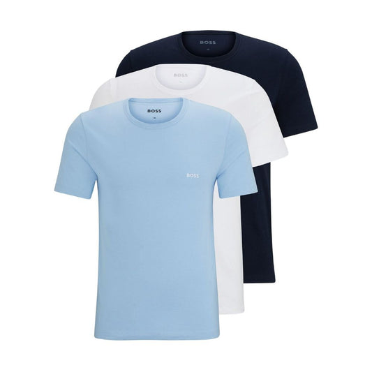 BOSS Herren T-Shirt: Baumwoll-Jersey, Logo-Stickerei, klassischer Rundhalsschnitt