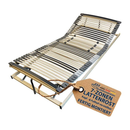 Ergonomischer 7-Zonen Lattenrost (90x200cm): 44 Leisten - Verstellbar - Holmabsenkung