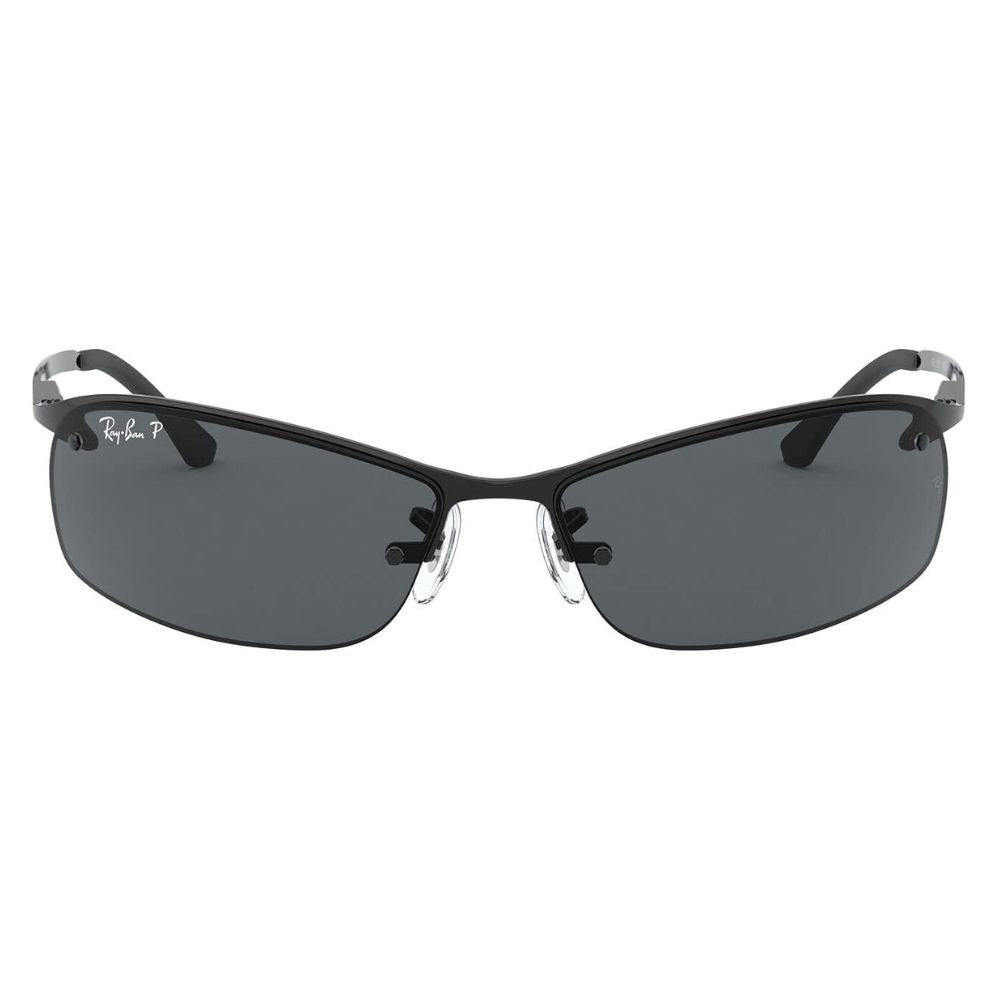 Ray Ban 'RB3183' Unisex Sonnenbrille: Top Bar Schwarz, Grau-Verlauf Gläser
