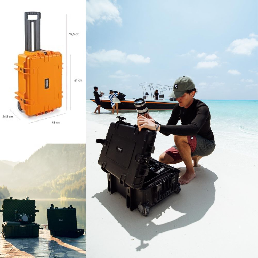 B&W Transportkoffer (Typ 6700) mit variabler Facheinteilung: Wasserdicht, Bruchsicher (Orange)